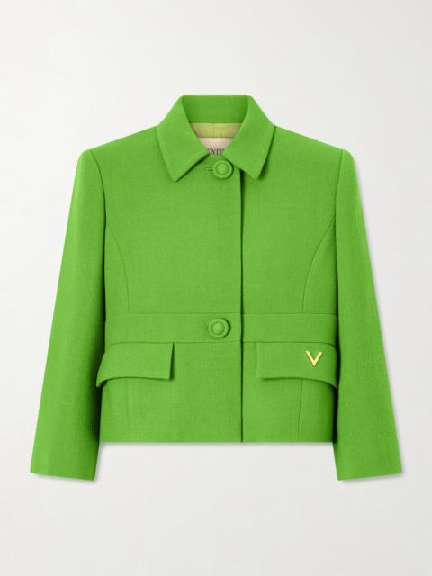 Valentino Cropped Wool-crepe Jacket