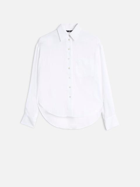 7 For All Mankind OVERSIZE BUTTON DOWN SHIRT in Cotton Voile Optical White