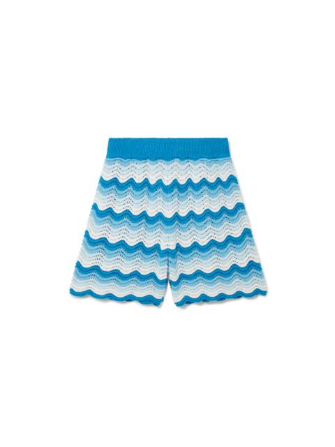 Wavy Gradient Crochet Shorts