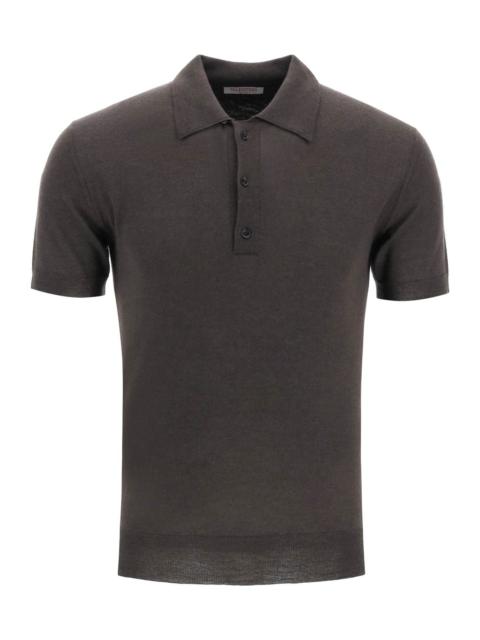 CASHMERE AND SILK KNIT POLO SHIRT