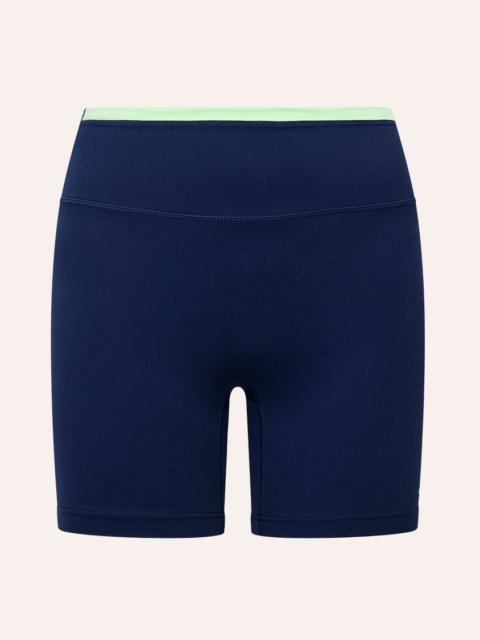 P.E NATION STELLAR 5" BIKE SHORT IN DARK NAVY & KIWI GREEN