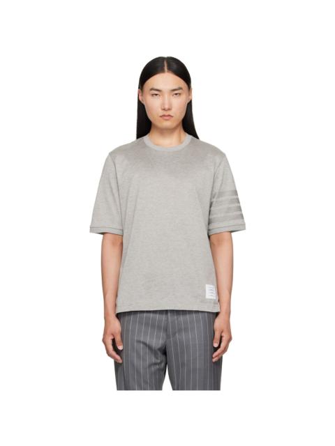 Thom Browne Gray Jersey Ottoman 4-Bar T-Shirt