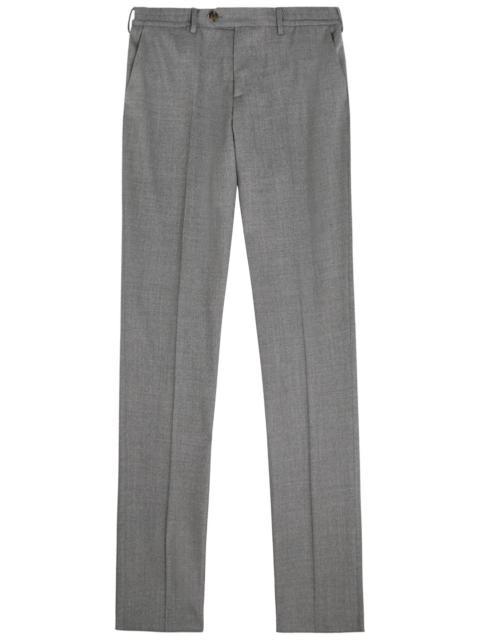LARDINI Lardini Tapered-leg Stretch-wool Trousers