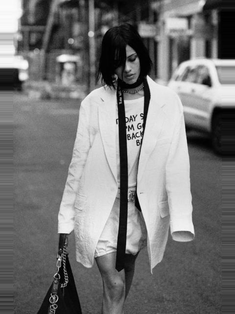 R13 OVERSIZED RAGGED BLAZER