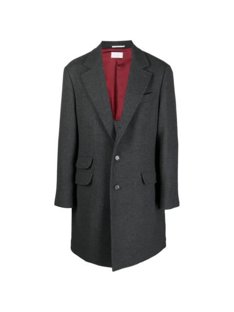 double-flap pocket wool-blend coat