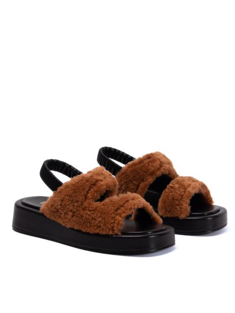 Elleme Gemini Shearling Slingback Teddy Caramel