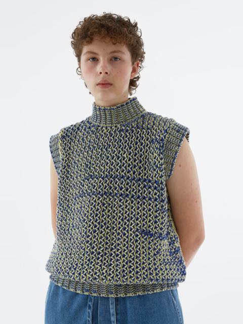 SUNNEI YELLOW & BLUE KNIT TANK TOP