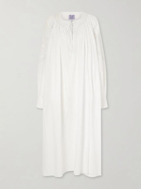 Thierry Colson Vladia ruffled embroidered cotton maxi dress White