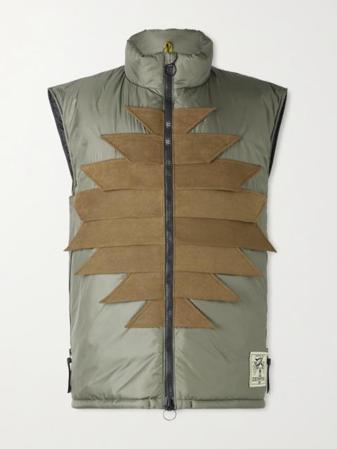 Kapital Zepher Suede-Trimmed Shell Gilet