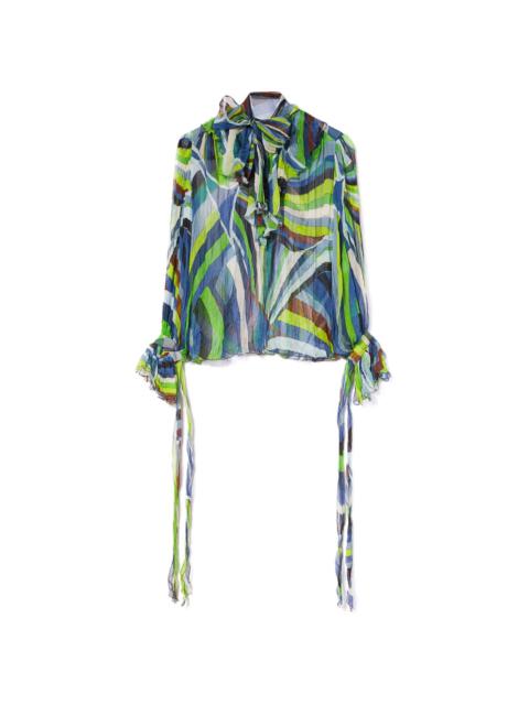 PUCCI graphic-print pussy-bow blouse