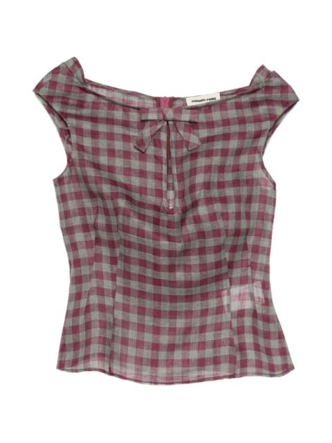 SHUSHU/TONG keyhole check blouse