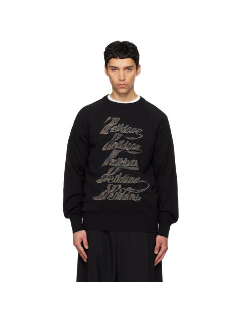 We11done Black 'WE11DONE' Multi-Logo Sweater