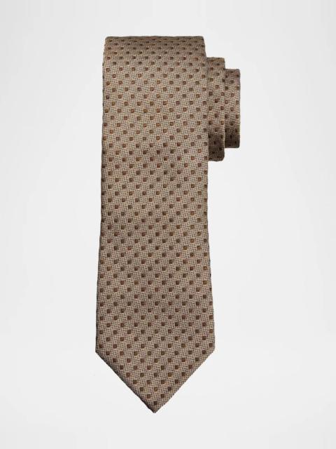 Brunello Cucinelli Men's Micro Dot Silk Tie