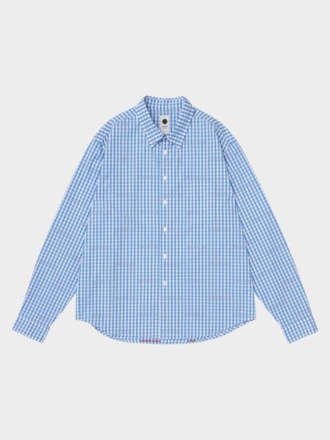 vowels Men's Cotton Gingham Eyelet Button-Down Shirt