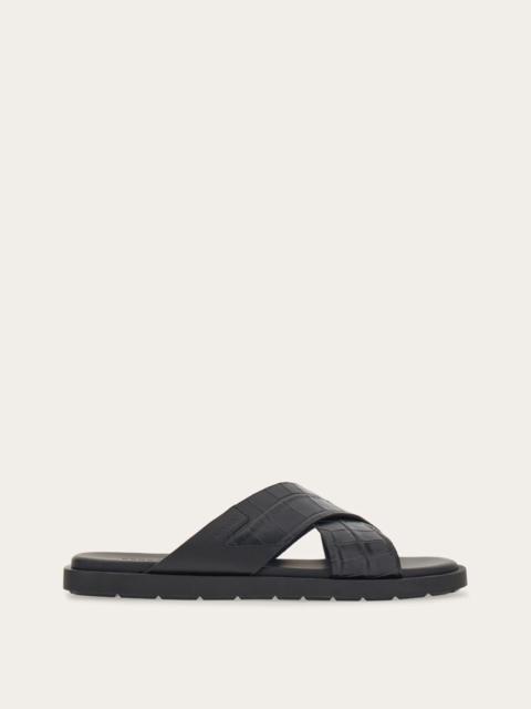 FERRAGAMO DOUBLE CROSS OVER SANDAL