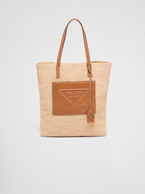 Prada Raffia and leather tote bag