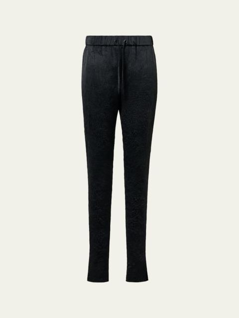 AKRIS Mike Crinkled Satin Ankle Jogger Pants