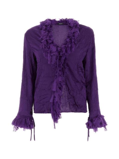Purple polyester blouse