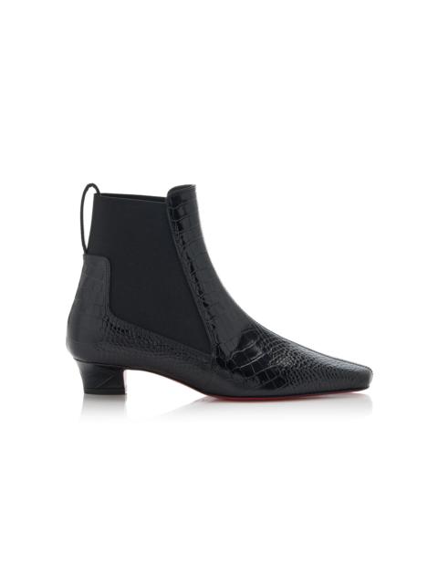 Christian Louboutin Promidavol 35mm Croc-Effect Leather Chelsea Boots black