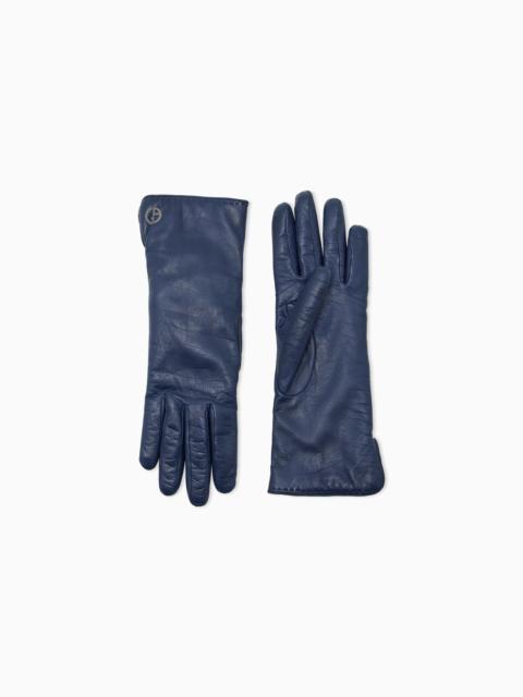 GIORGIO ARMANI NAPPA LEATHER GLOVES WITH CASHMERE LINING