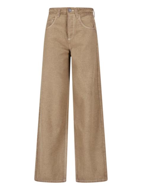 UMA WANG STRAIGHT WOOL BLEND TROUSERS