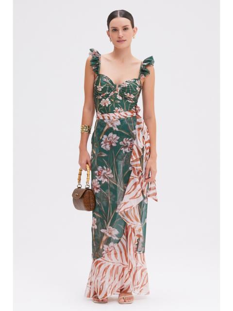 PatBO BOTANIC RETRO WRAP SKIRT