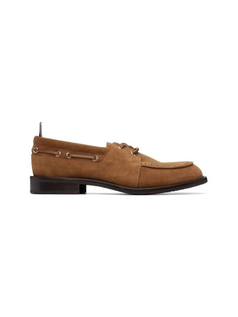 Thom Browne Brown Calf Suede Boat Shoes