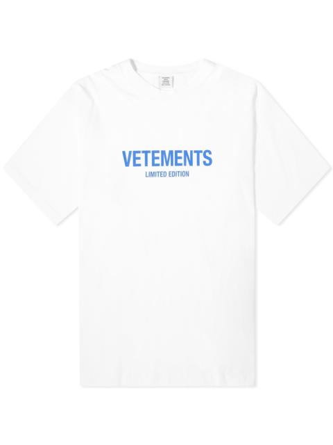 VETEMENTS VETEMENTS Limited Edition Logo T-Shirt