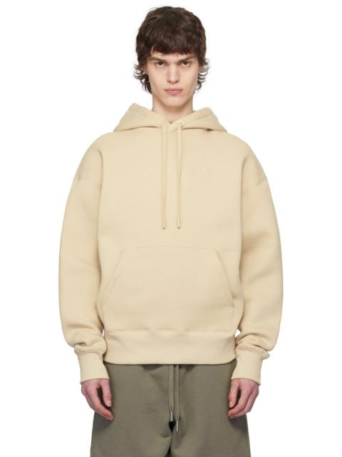 AMI Paris 베이지 코튼 AMI DE COEUR HOODIE