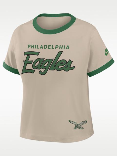 Nike Philadelphia Eagles Rewind Ringer Mod Women's Nike NFL Cropped T-Shirt