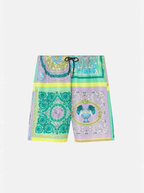 VERSACE Barocco Mosaic Print Long Swim Shorts