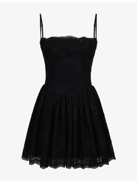 House of CB Chloe Broderie-Anglaise Cotton-Blend Mini Sundress