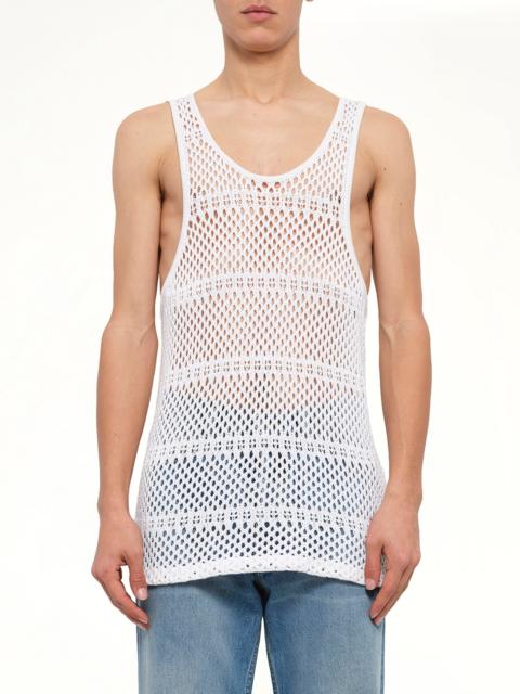 AMIRI Crochet Tank Top in Ivory
