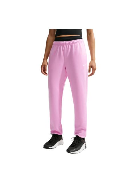 Nike (WMNS) Nike Studio Fleece Sport Dri-FIT Mid-Rise Pants 'Pink Rise White' IO0435-621