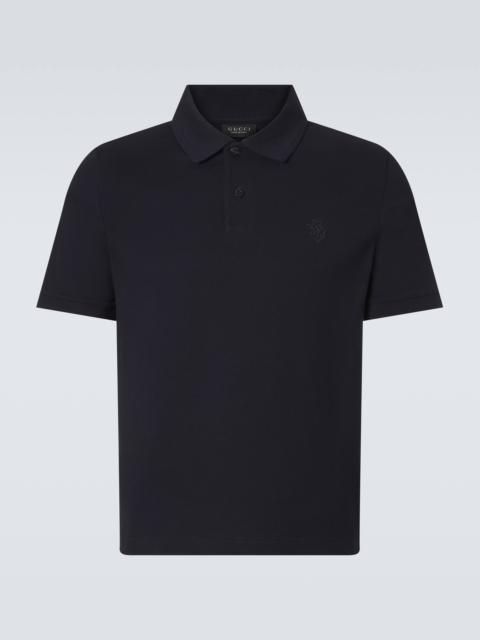 GUCCI Logo cotton piqué polo shirt