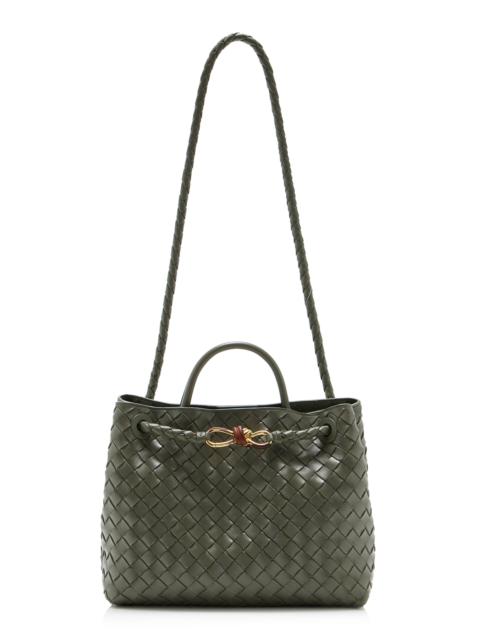 Bottega Veneta Andiamo Medium Intrecciato 15 Leather Bag green
