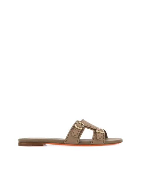 Santoni leather Didi slippers
