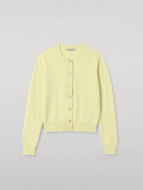Johnstons of Elgin Iris Classic Yellow Cashmere Cardigan