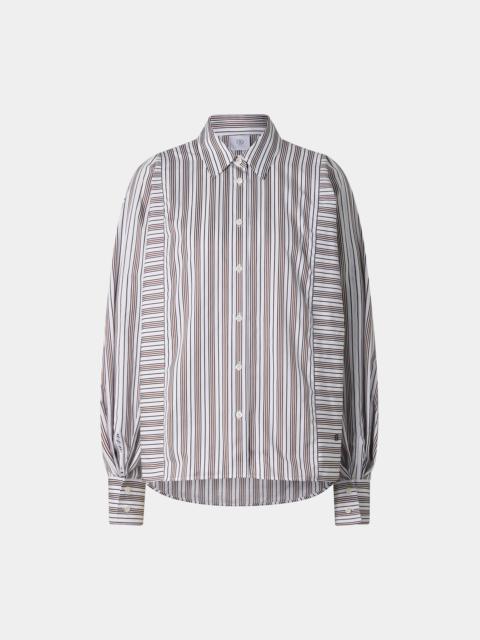 BOGNER Cotton shirt blouse Gigi in White/brown