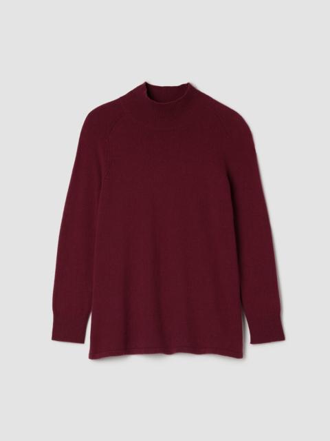 EILEEN FISHER Cotton & Recycled Cashmere Turtleneck Long Top