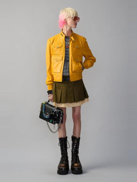 R13 PLEATED MINI SKIRT WITH UNDERLINING
