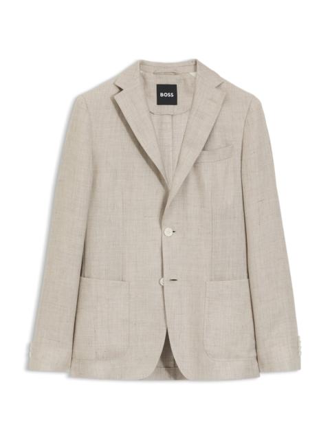 BOSS SLIM-FIT JACKET IN A LINEN BLEND