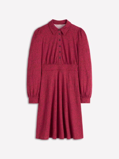 BODEN Orla Short Jersey Shirt Dress-Chestnut, Blossomy Paisley