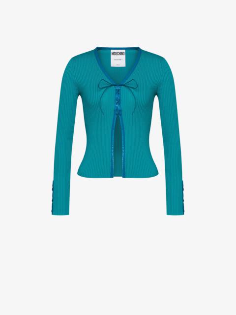Moschino BONDAGE LACING WOOL CARDIGAN