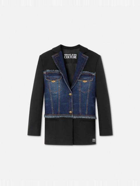 VERSACE JEANS COUTURE Paneled Denim Blazer