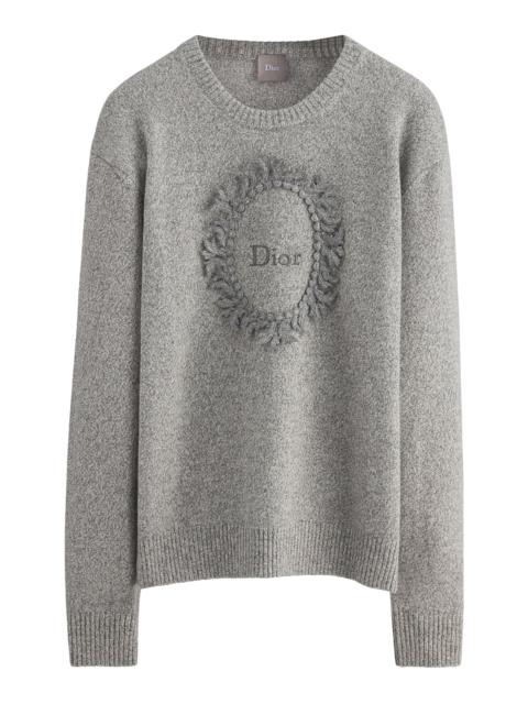 Dior DIOR MÉDAILLON KNIT SWEATER IN GRAY WOOL AND ALPACA