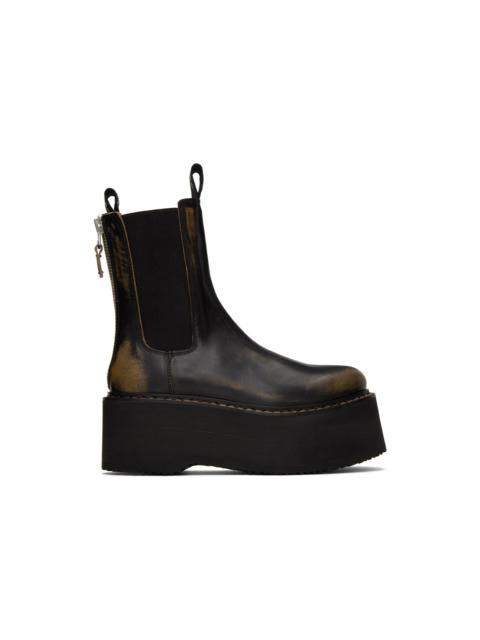 R13 Black Double Stack Chelsea Boots