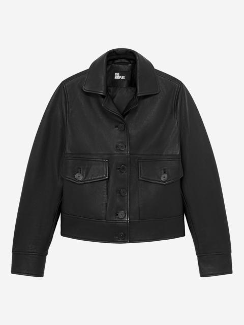 The Kooples SHORT BLACK LEATHER JACKET
