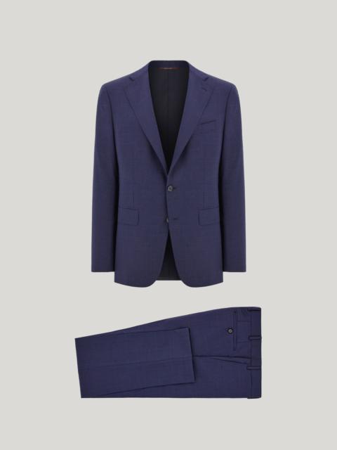 Canali BLUE PURE WOOL MODERN-FIT SUIT WITH MICRO-DESIGN