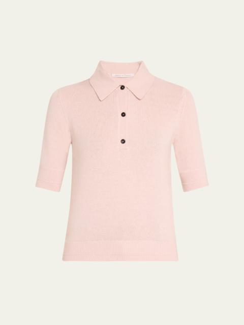 MARIA McMANUS Cashmere Short-Sleeve Petite Polo Shirt